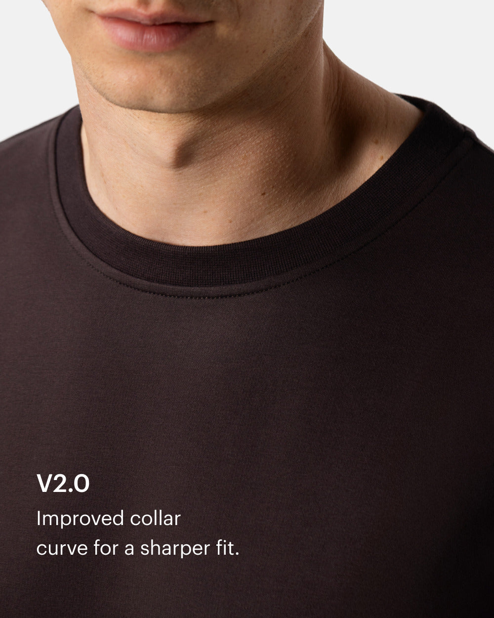 TS 01 Essence Regular Heavyweight Chocolate 2.0 – t-shirt in brown stretch cotton, photo 4