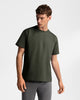 TS 01 Essence Regular Heavyweight Forest Green 2.0 – t-shirt in green stretch cotton, photo 3