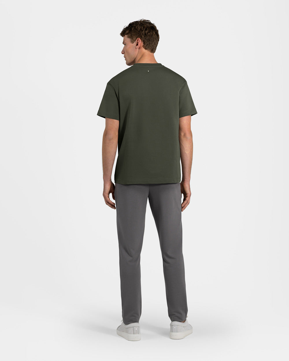 TS 01 Essence Regular Heavyweight Forest Green 2.0 – t-shirt in green stretch cotton, photo 8