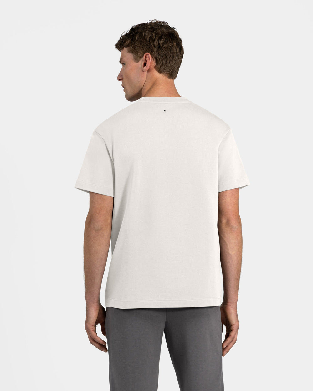 TS 01 Essence Regular Heavyweight Off White 2.0 – t-shirt in white stretch cotton, back view