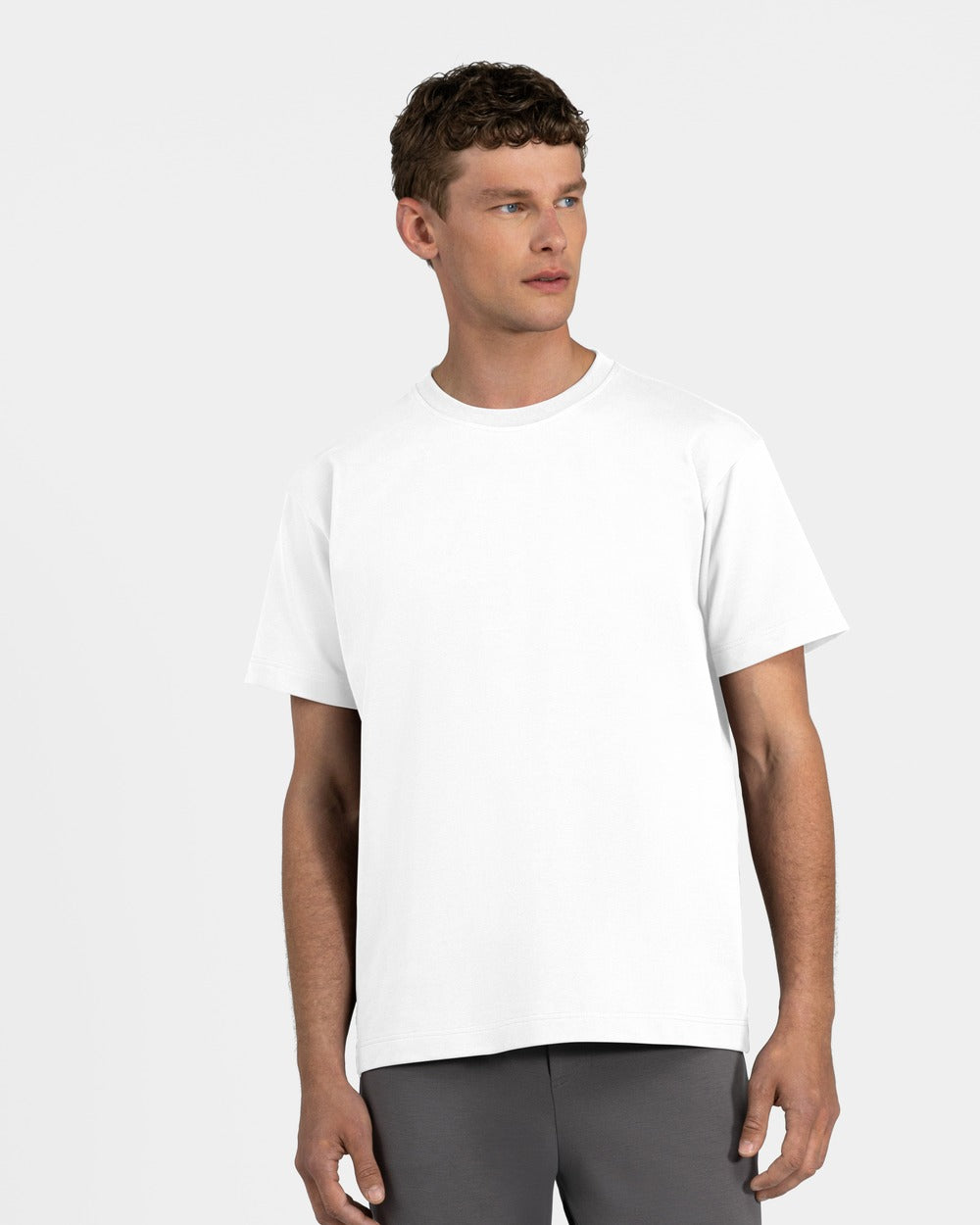 TS 01 Essence Regular Heavyweight White 2.0 – t-shirt in white stretch cotton, photo 3