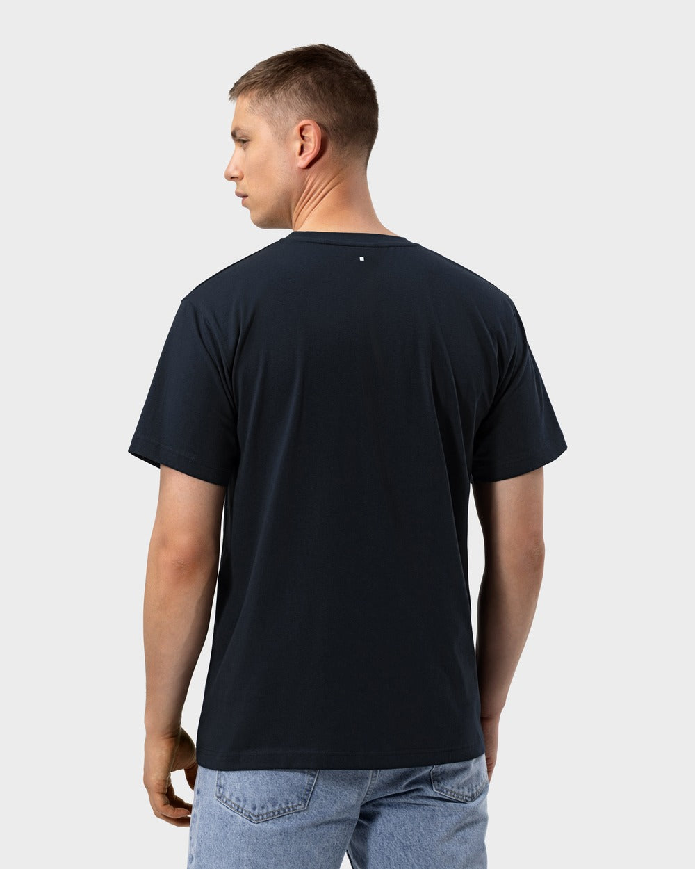 TS 01 Essence Regular Lightweight Blueberry 2.0 – t-shirt in blue cotton jersey, photo 3