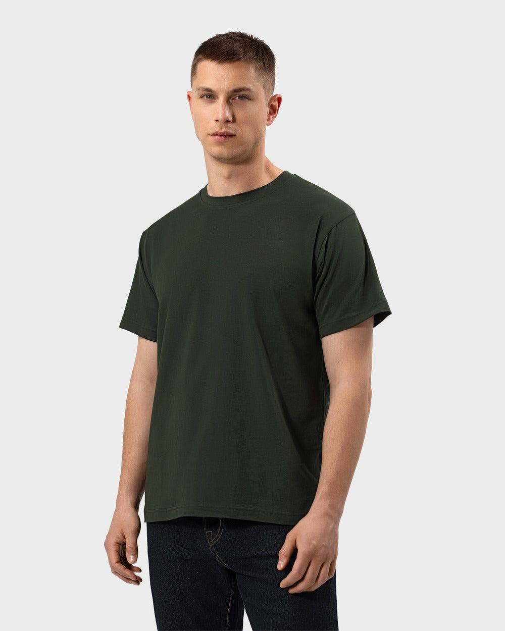 TS 01 Essence Regular Lightweight Forest Green 2.0 – t-shirt in green cotton jersey