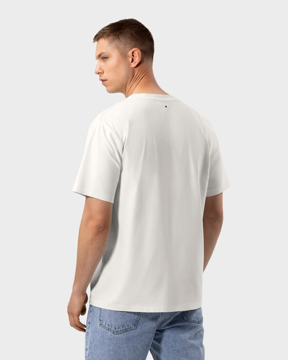 TS 01 Essence Regular Lightweight Off White 2.0 – t-shirt in white cotton jersey, photo 3