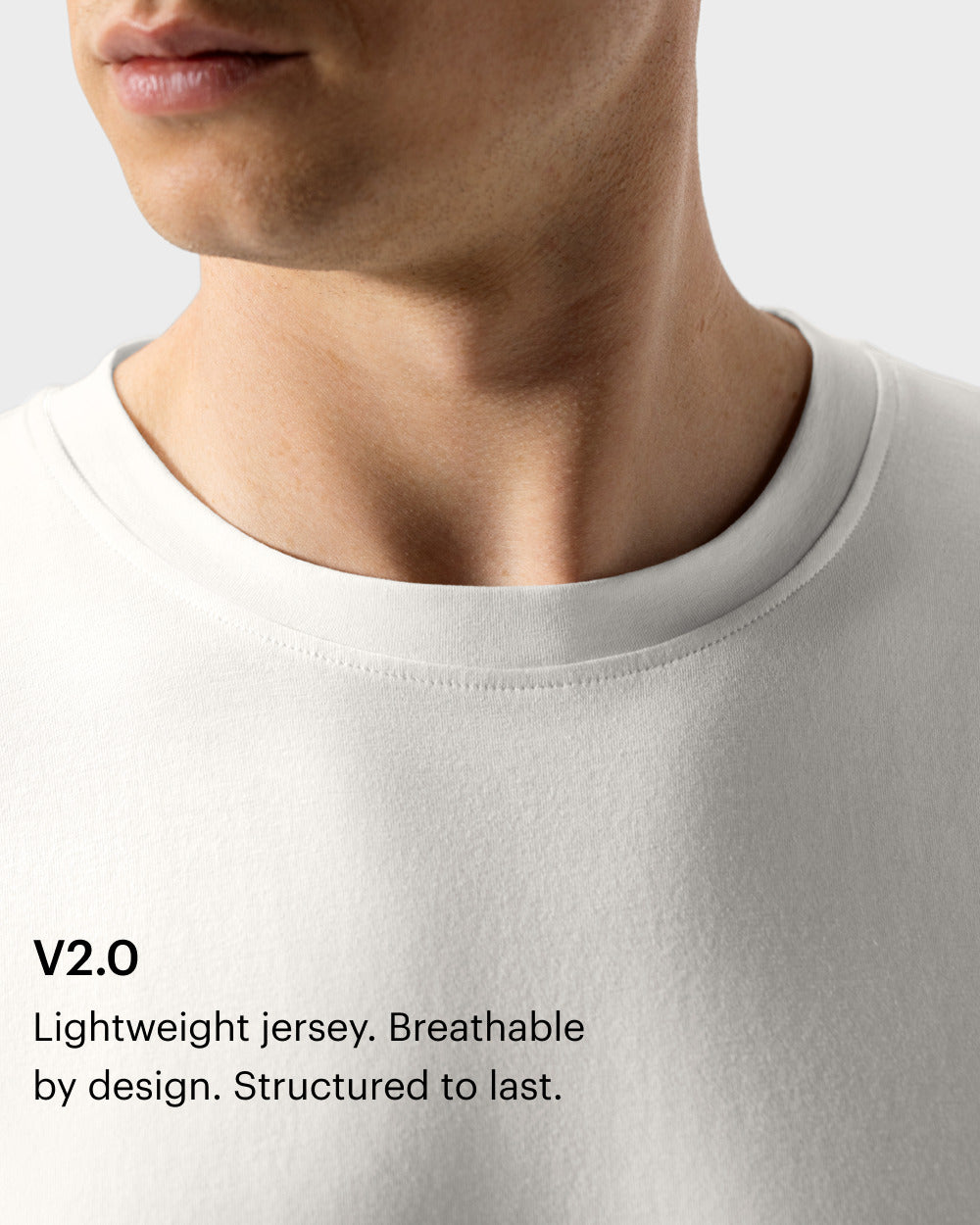 TS 01 Essence Regular Lightweight Off White 2.0 – t-shirt in white cotton jersey, photo 4