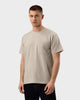 TS 01 Pocket Regular Lightweight Sand – t-shirt in beige cotton jersey