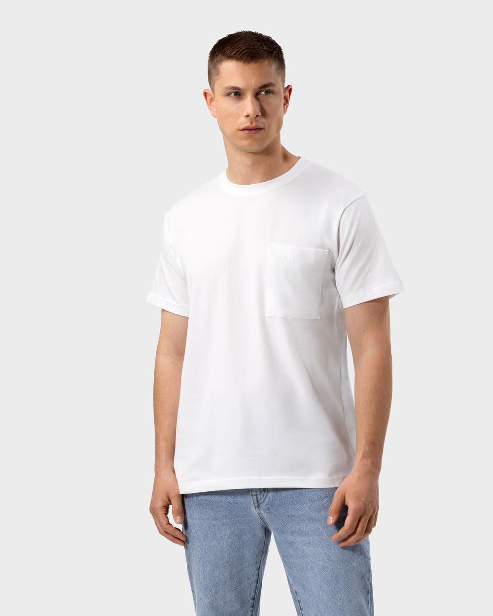 TS 01 Pocket Regular Lightweight White – t-shirt in white cotton jersey