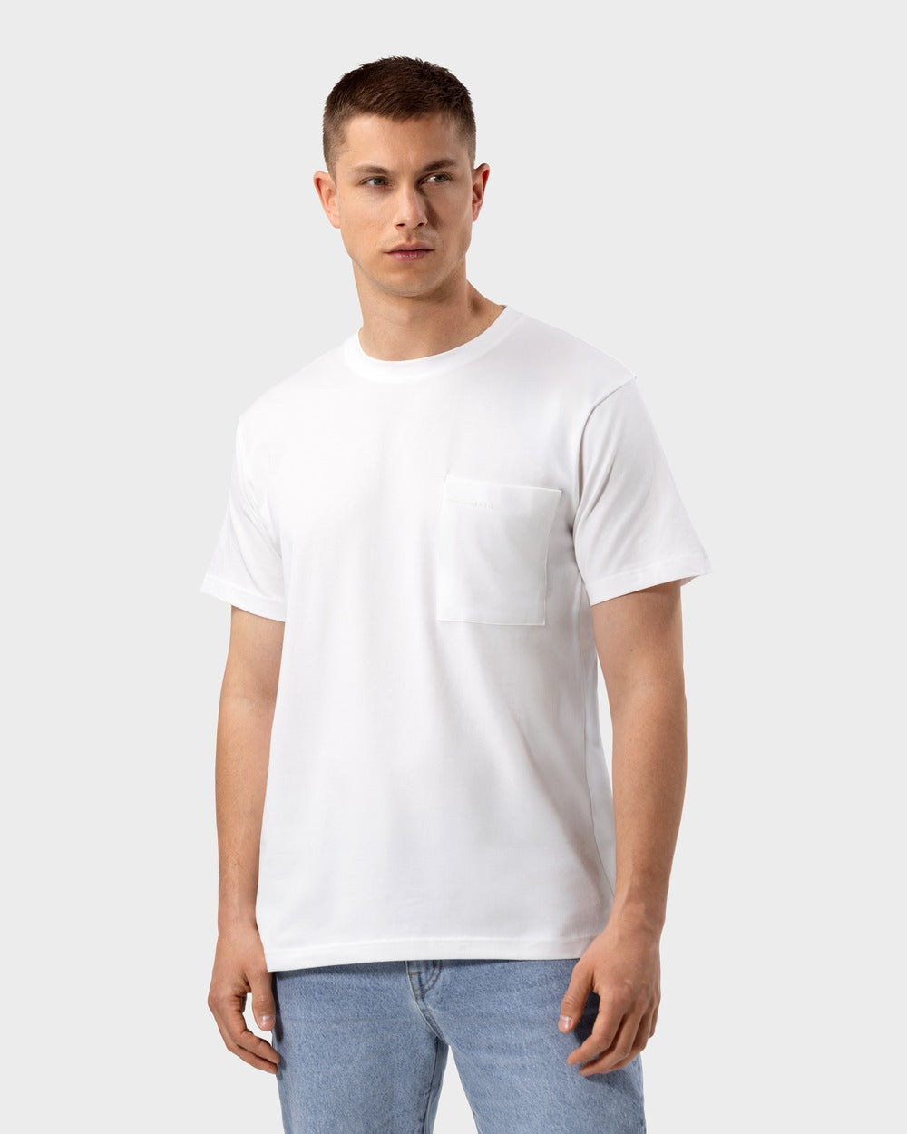 TS 01 Pocket Regular Lightweight White – t-shirt in white cotton jersey