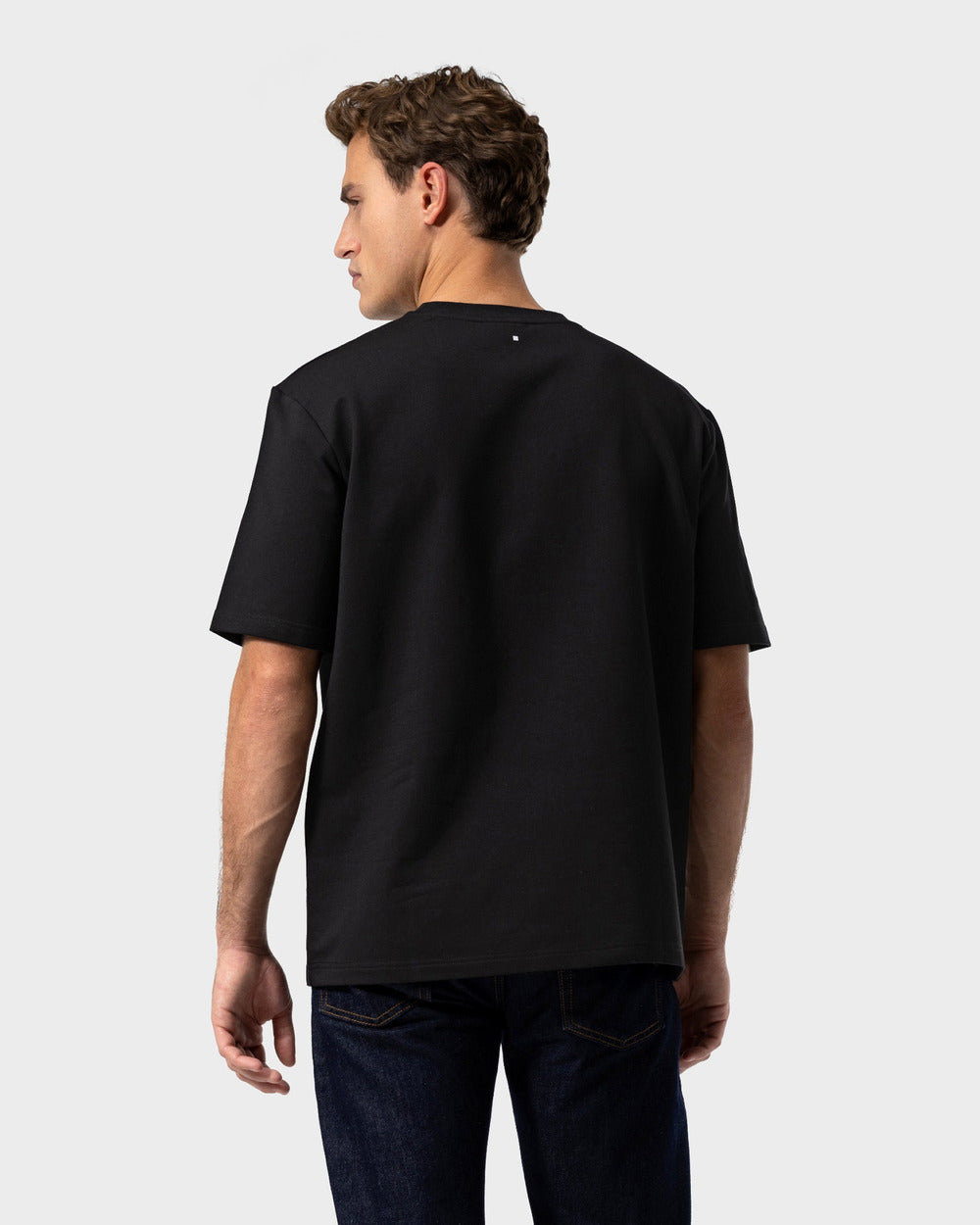 TS 02 Marked Oversized Heavyweight Black – logo t-shirt in black stretch cotton, photo 4