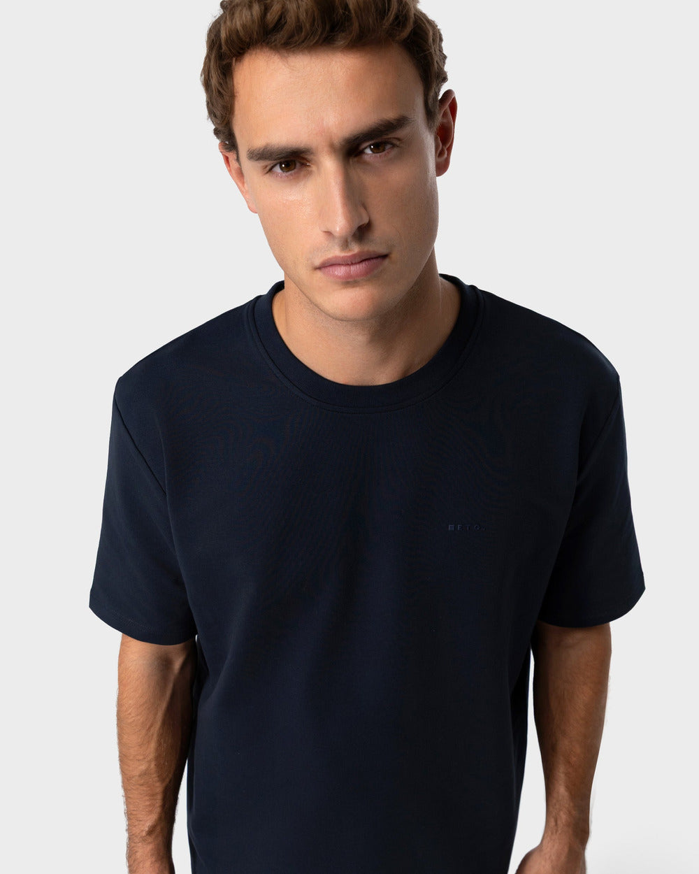 TS 02 Marked Oversized Heavyweight Blueberry – logo t-shirt in blue stretch cotton, photo 5