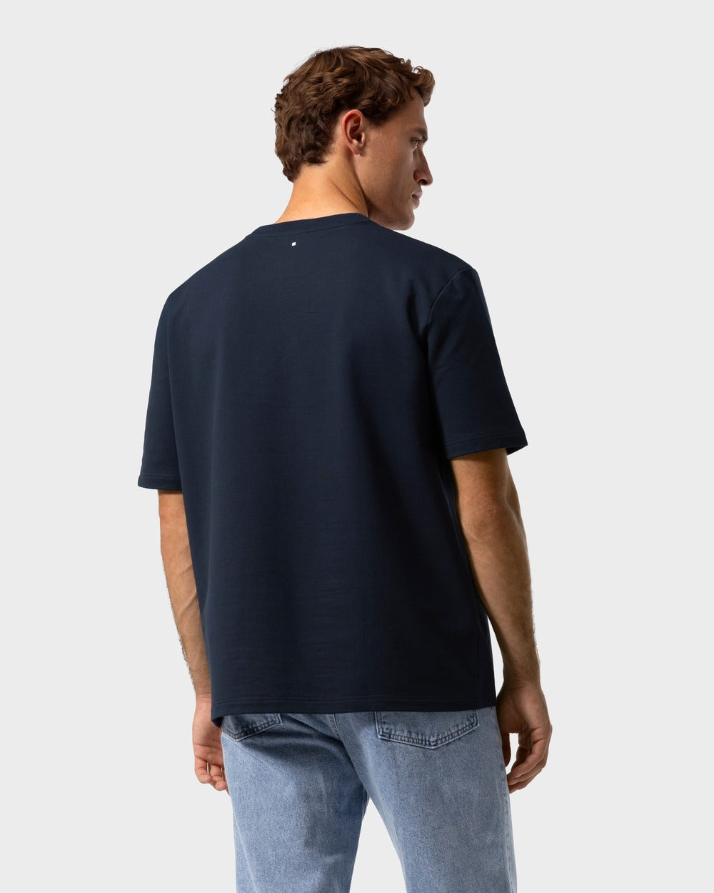 TS 02 Marked Oversized Heavyweight Blueberry – logo t-shirt in blue stretch cotton, photo 7