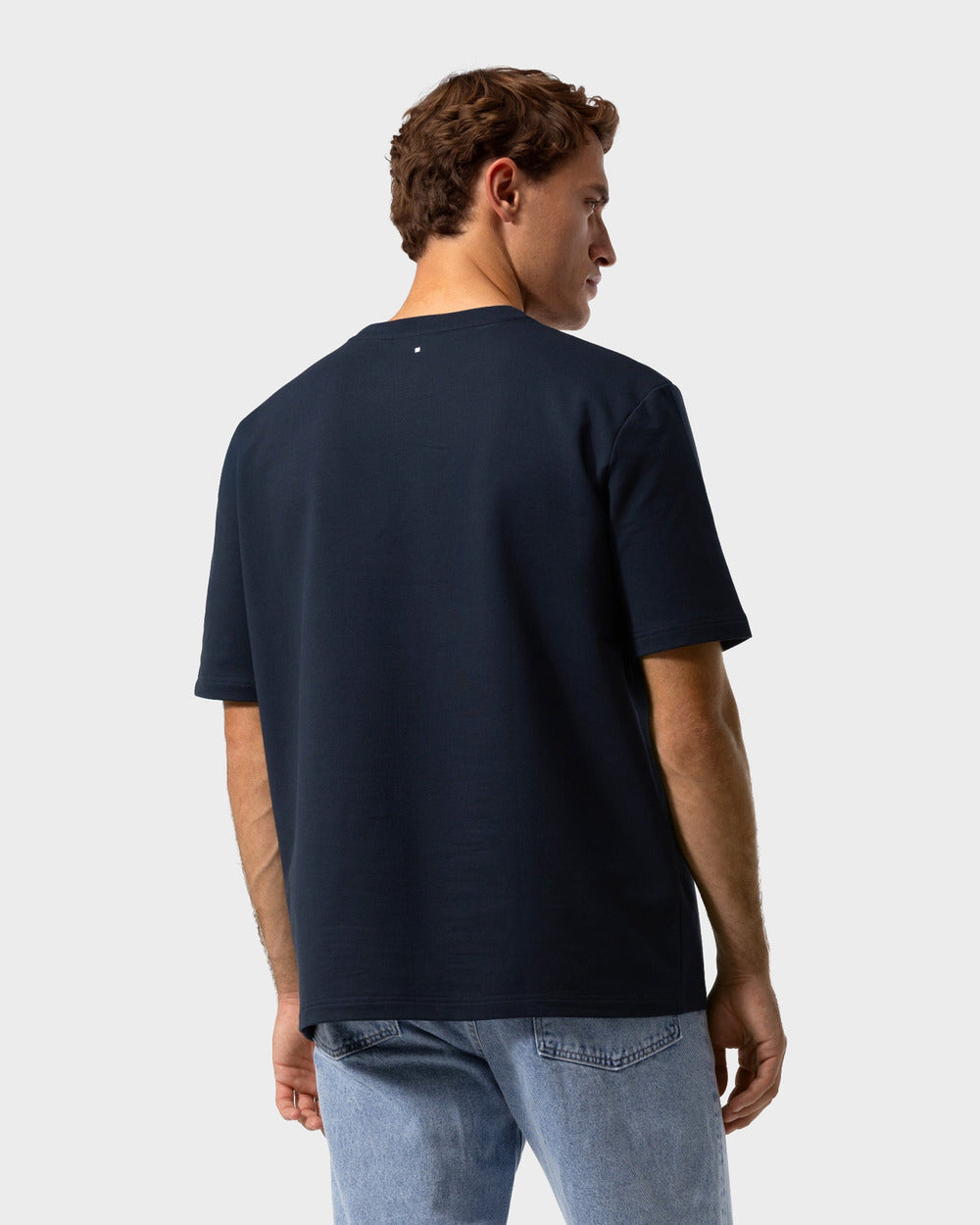 TS 02 Marked Oversized Heavyweight Blueberry – logo t-shirt in blue stretch cotton, photo 7