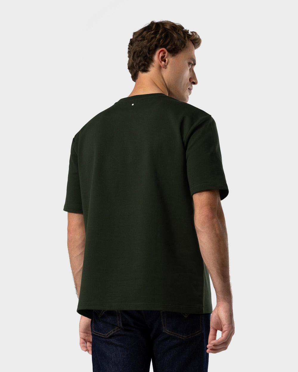 TS 02 Marked Oversized Heavyweight Forest Green – logo t-shirt in green stretch cotton, photo 9