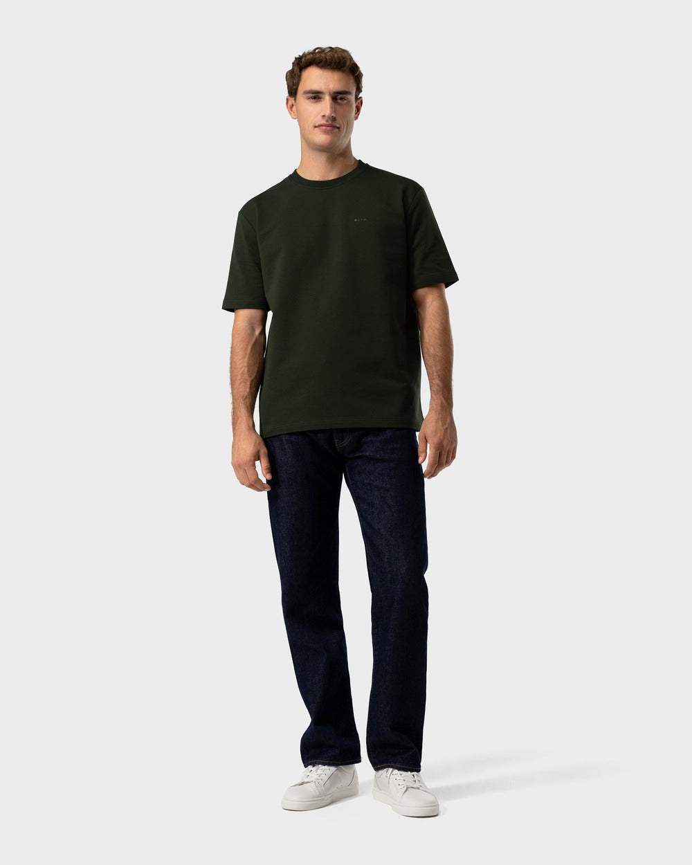 TS 02 Marked Oversized Heavyweight Forest Green – logo t-shirt in green stretch cotton, photo 10