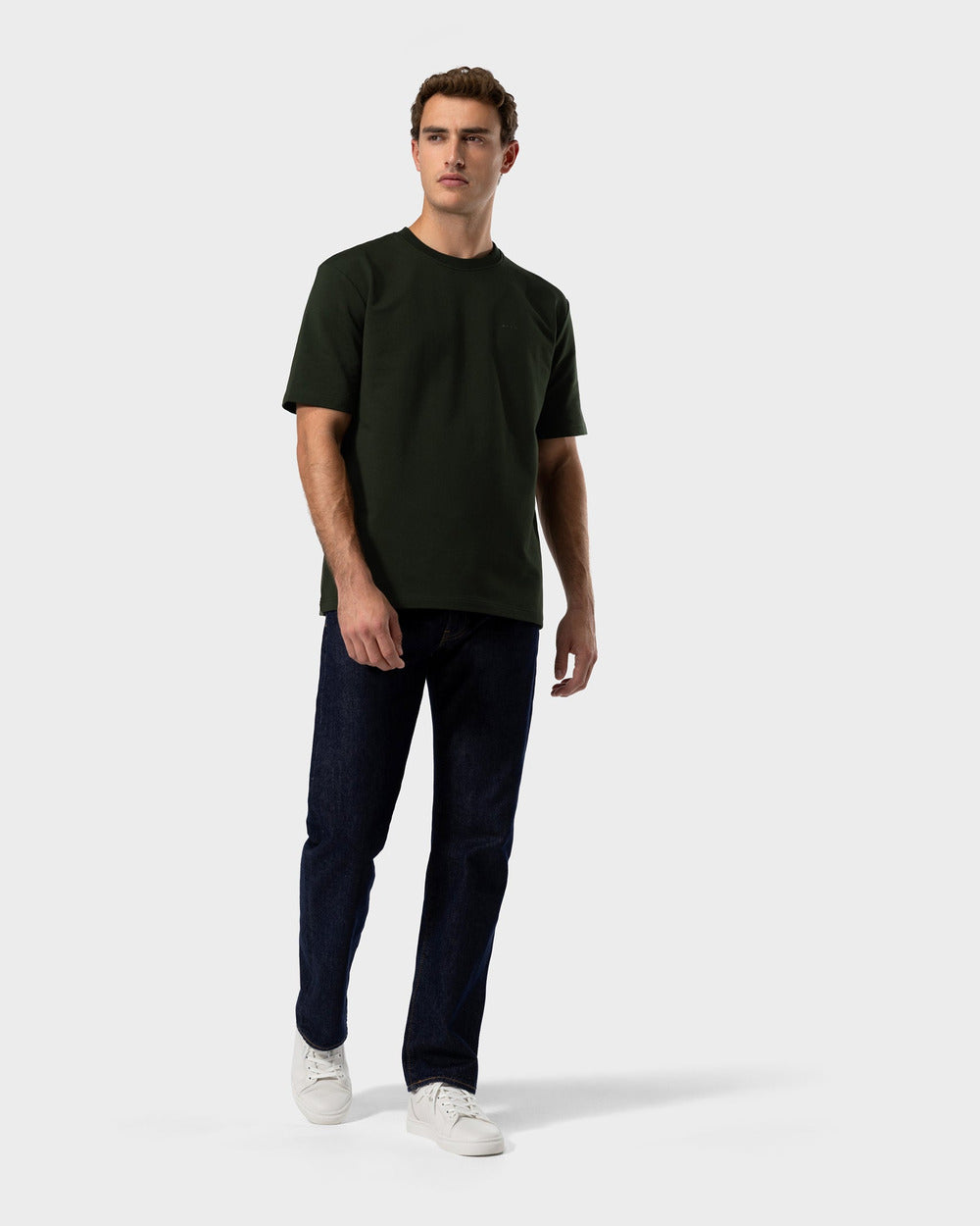 TS 02 Marked Oversized Heavyweight Forest Green – logo t-shirt in green stretch cotton, photo 11