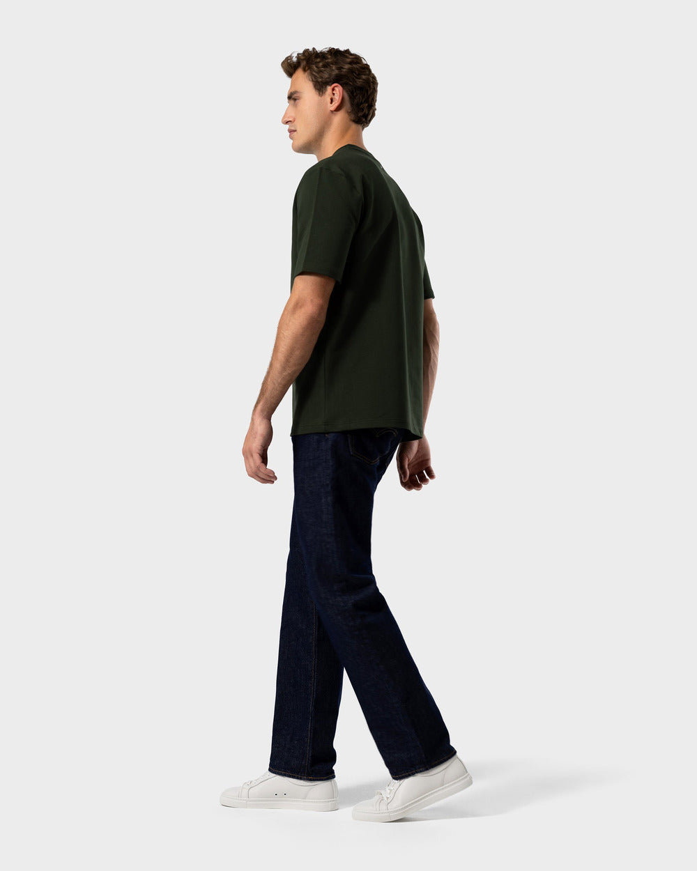 TS 02 Marked Oversized Heavyweight Forest Green – logo t-shirt in green stretch cotton, photo 12