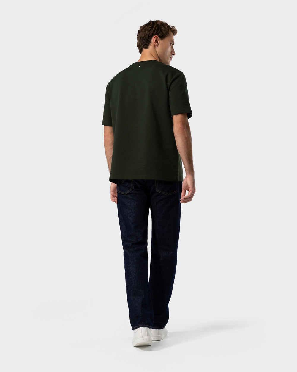 TS 02 Marked Oversized Heavyweight Forest Green – logo t-shirt in green stretch cotton, photo 13