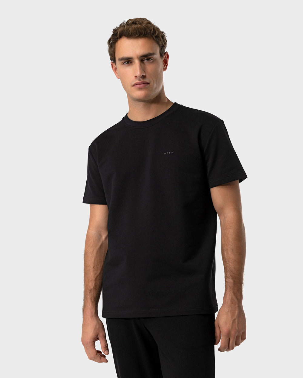 TS 02 Marked Regular Heavyweight Black – logo t-shirt in black stretch cotton, photo 2