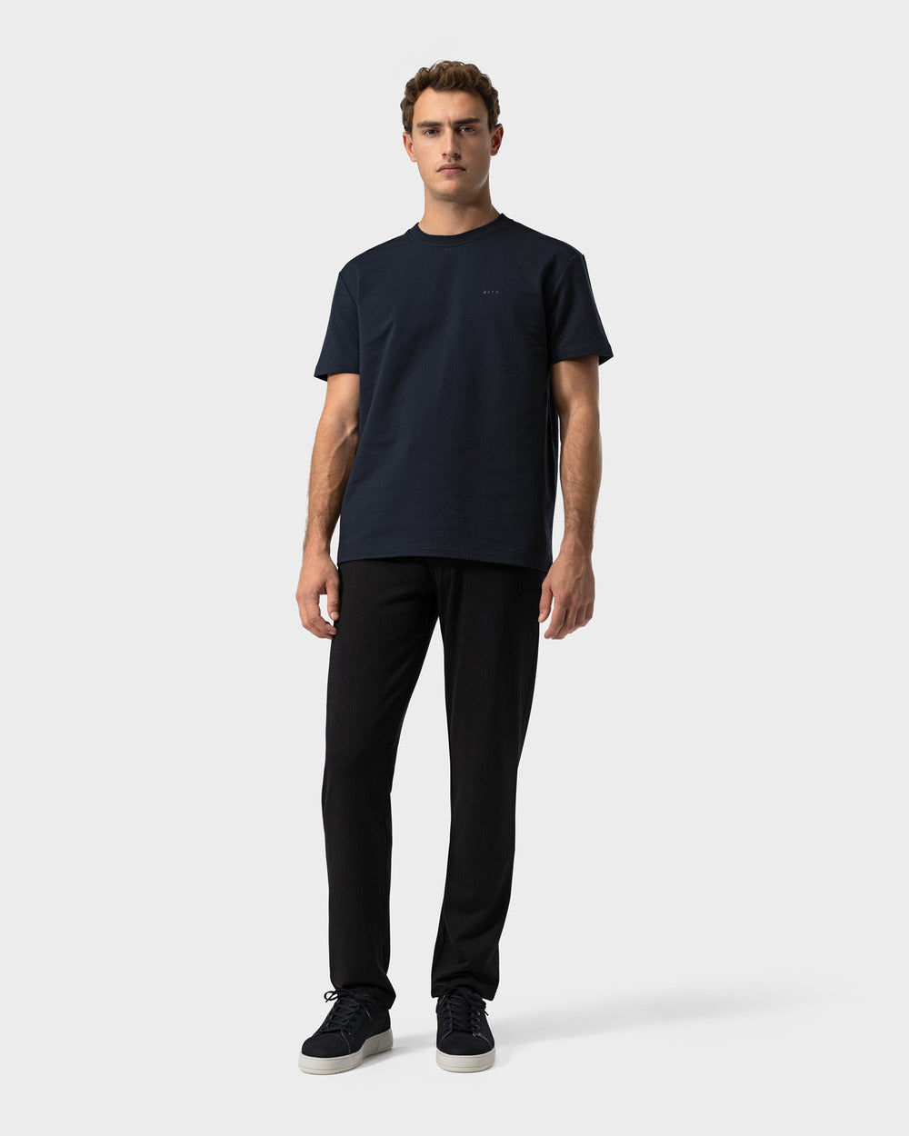 TS 02 Marked Regular Heavyweight Blueberry – logo t-shirt in blue stretch cotton, photo 3