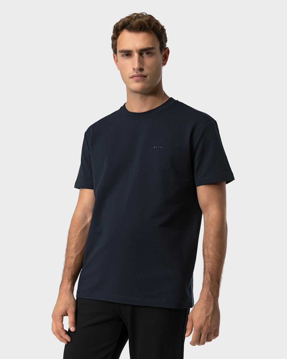 TS 02 Marked Regular Heavyweight Blueberry – logo t-shirt in blue stretch cotton, photo 7