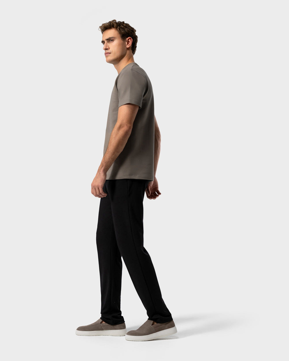 TS 02 Marked Regular Heavyweight Desert Taupe – logo t-shirt in taupe stretch cotton, photo 10