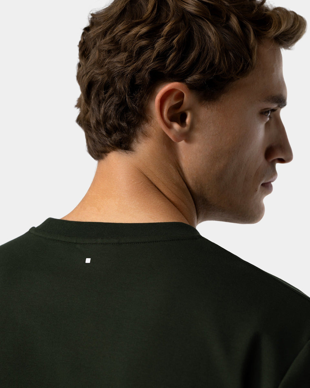 TS 02 Marked Regular Heavyweight Forest Green – logo t-shirt in green stretch cotton, photo 6