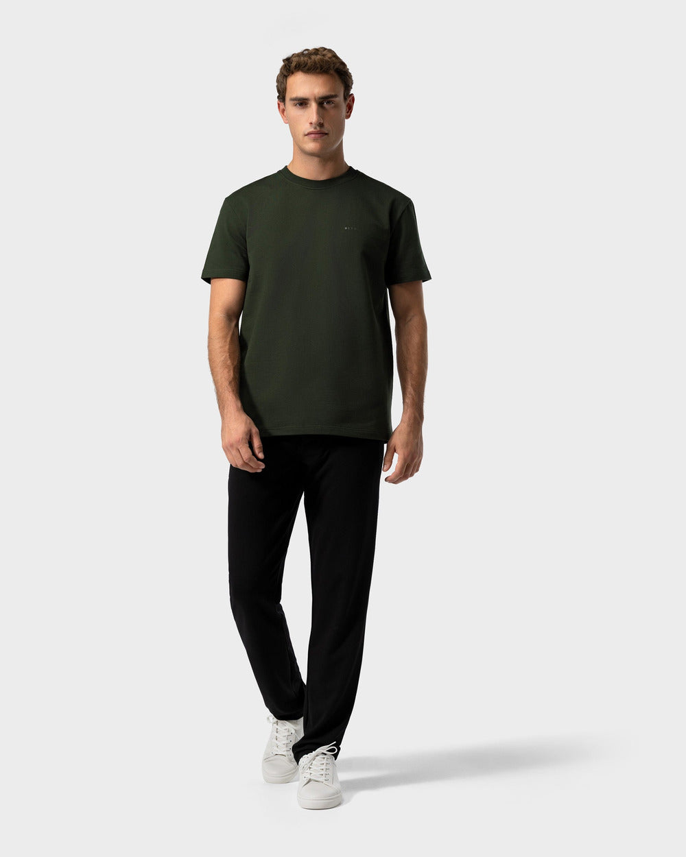 TS 02 Marked Regular Heavyweight Forest Green – logo t-shirt in green stretch cotton, photo 8