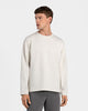 TS 03 Essence Long Sleeve Off White – long sleeve t-shirt in white cotton fleece, photo 2