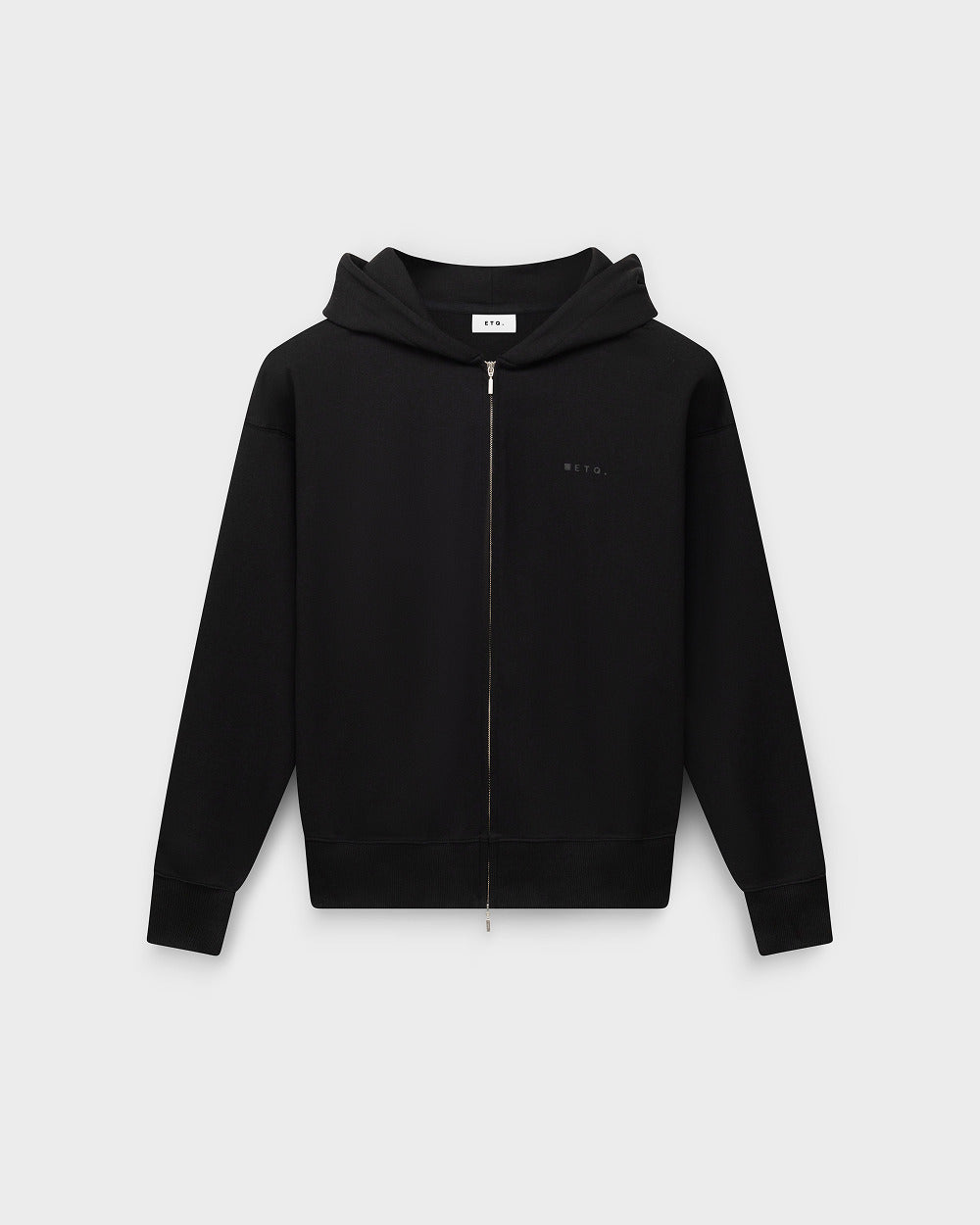 ZH 01 Marked Black – zip hoodie in black stretch cotton
