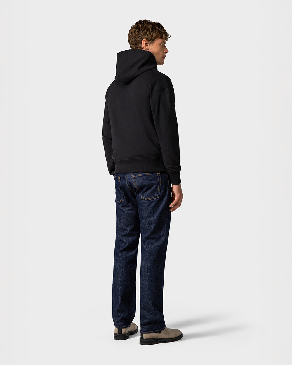 ZH 01 Marked Black – zip hoodie in black stretch cotton, photo 11