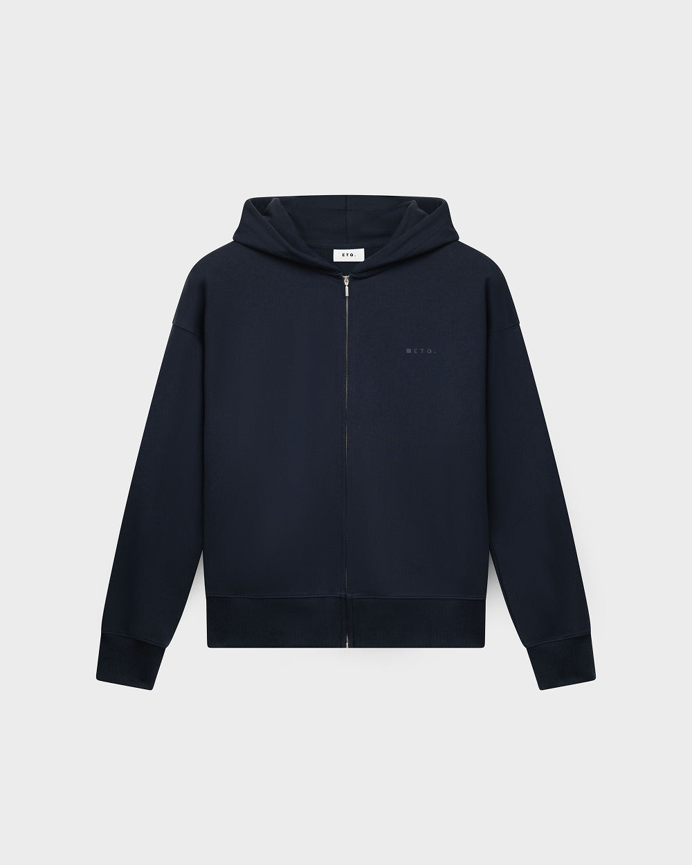 ZH 01 Marked Blueberry – zip hoodie in blue stretch cotton