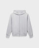 ZH 01 Marked Cement Grey – zip hoodie in grey stretch cotton