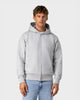 ZH 01 Marked Cement Grey – zip hoodie in grey stretch cotton