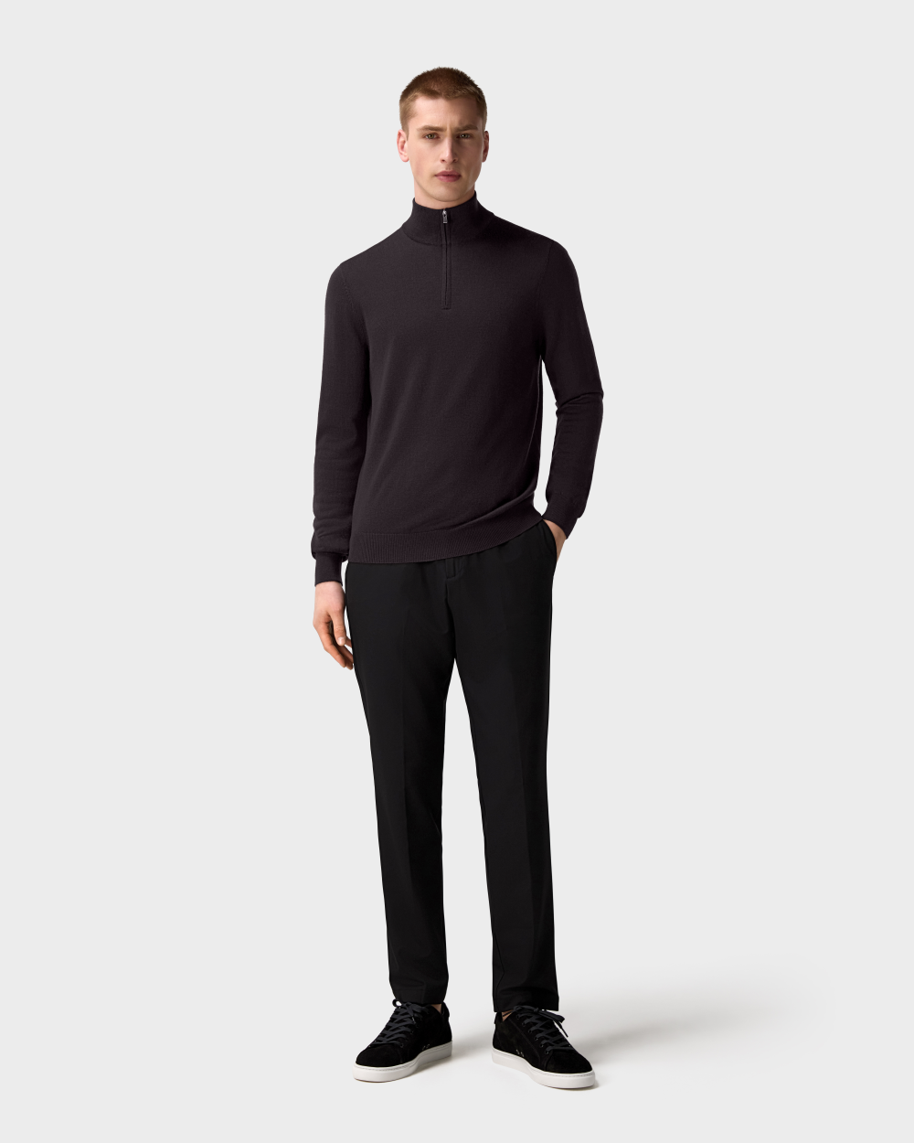 SW 05 Tailored Half Zip Dark Fig