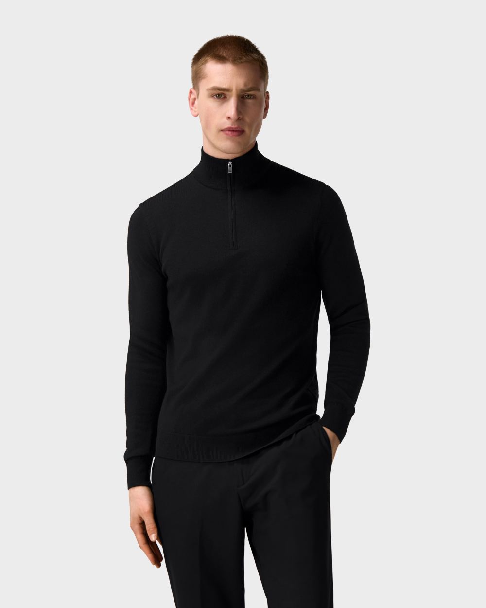 SW 05 Tailored Half Zip Black