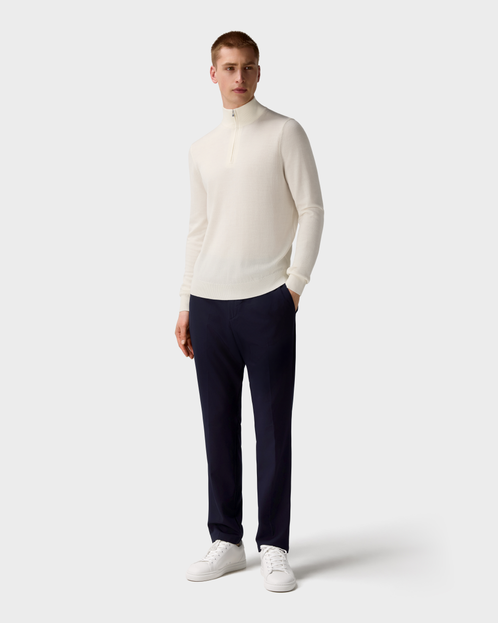 SW 05 Tailored Half Zip Off White