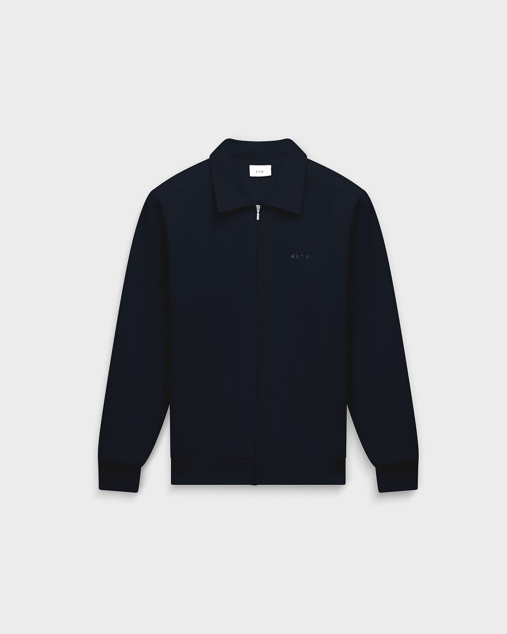 ZS 02 Marked Blueberry – full zip sweatshirt in blue stretch cotton