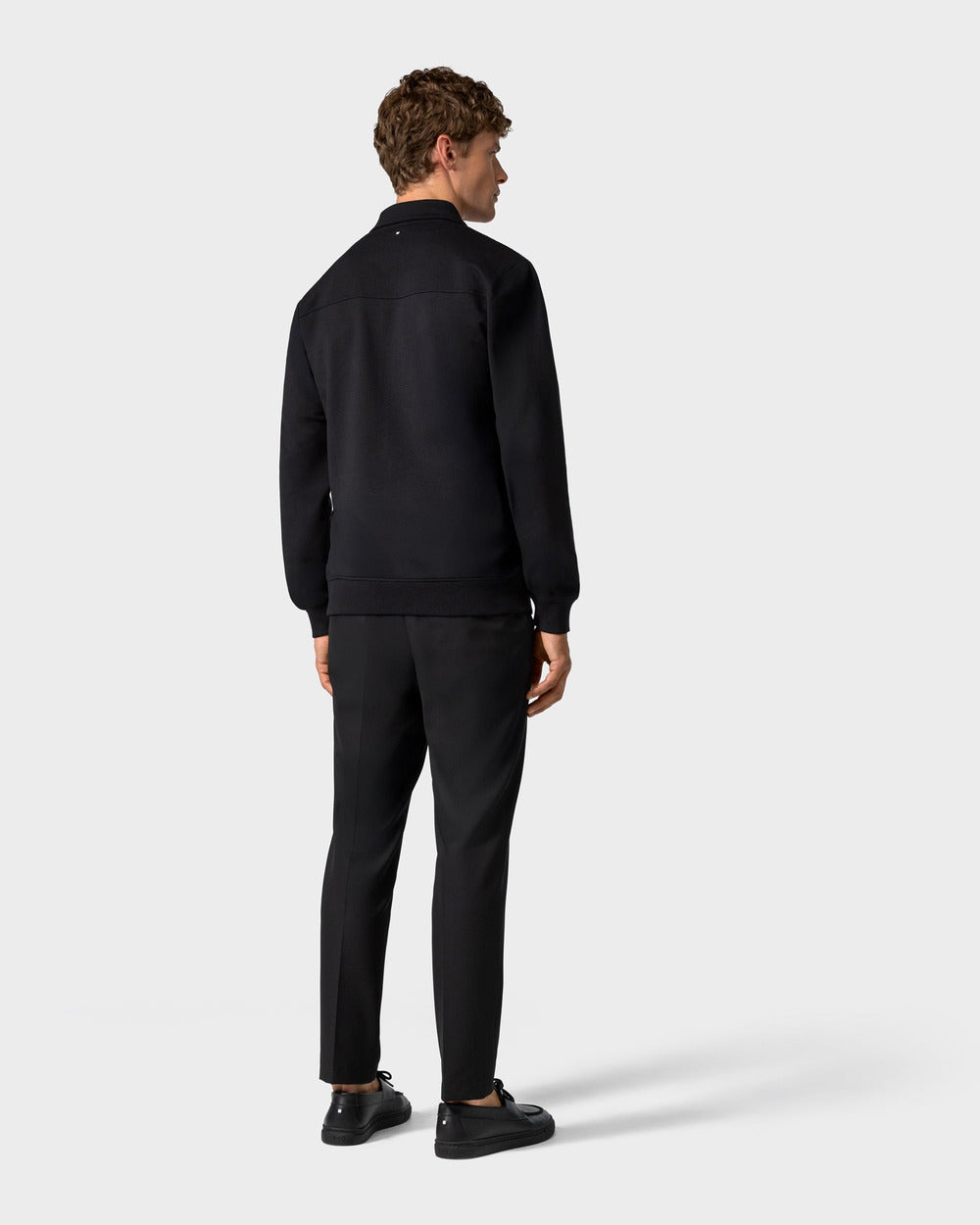 ZS 02 Marked Black – full zip sweatshirt in black stretch cotton, photo 9