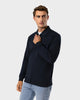 ZS 02 Marked Blueberry – full zip sweatshirt in blue stretch cotton