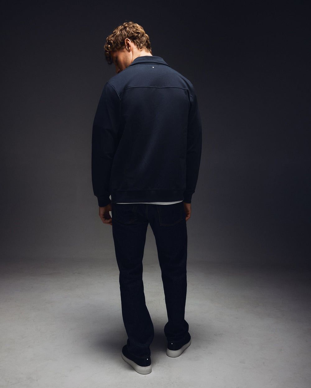 ZS 02 Marked Blueberry – full zip sweatshirt in blue stretch cotton, photo 9