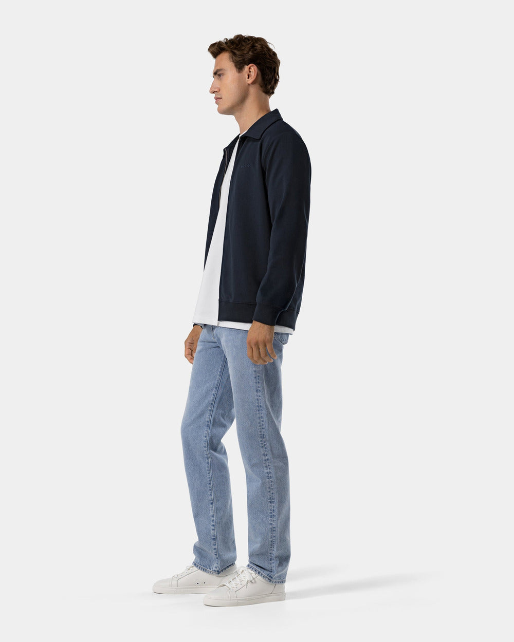 ZS 02 Marked Blueberry – full zip sweatshirt in blue stretch cotton, photo 10