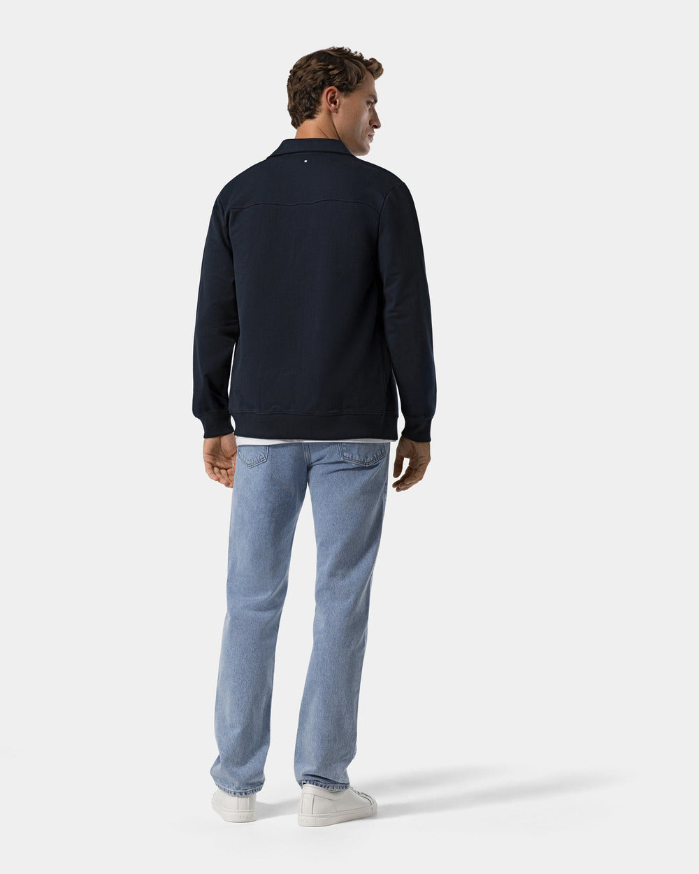 ZS 02 Marked Blueberry – full zip sweatshirt in blue stretch cotton, photo 12