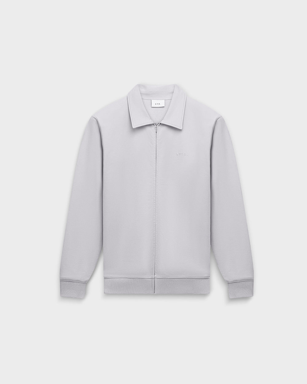 ZS 02 Marked Cement Grey – full zip sweatshirt in grey stretch cotton