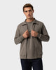 ZS 02 Marked Desert Taupe – full zip sweatshirt in taupe stretch cotton