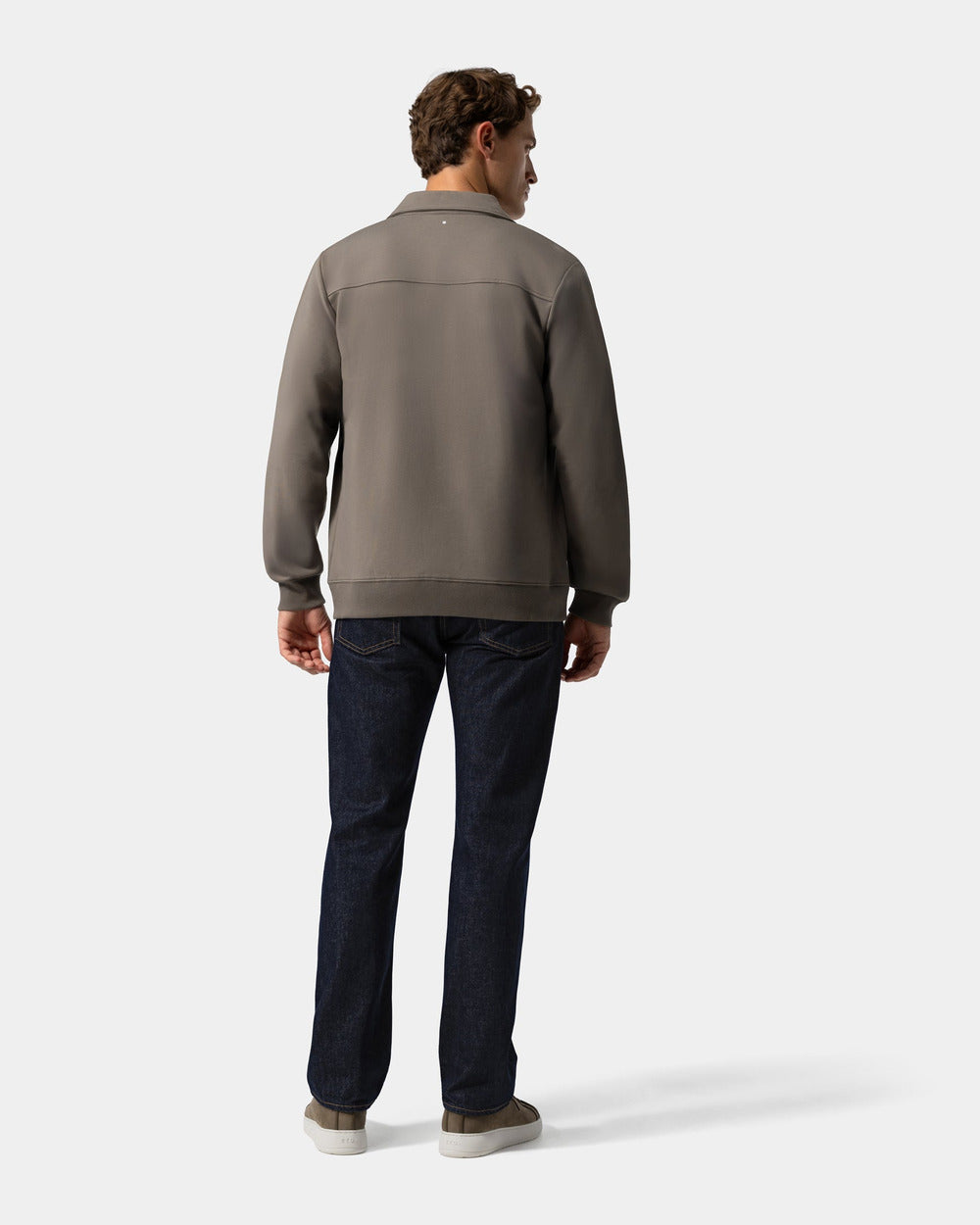 ZS 02 Marked Desert Taupe – full zip sweatshirt in taupe stretch cotton, photo 11