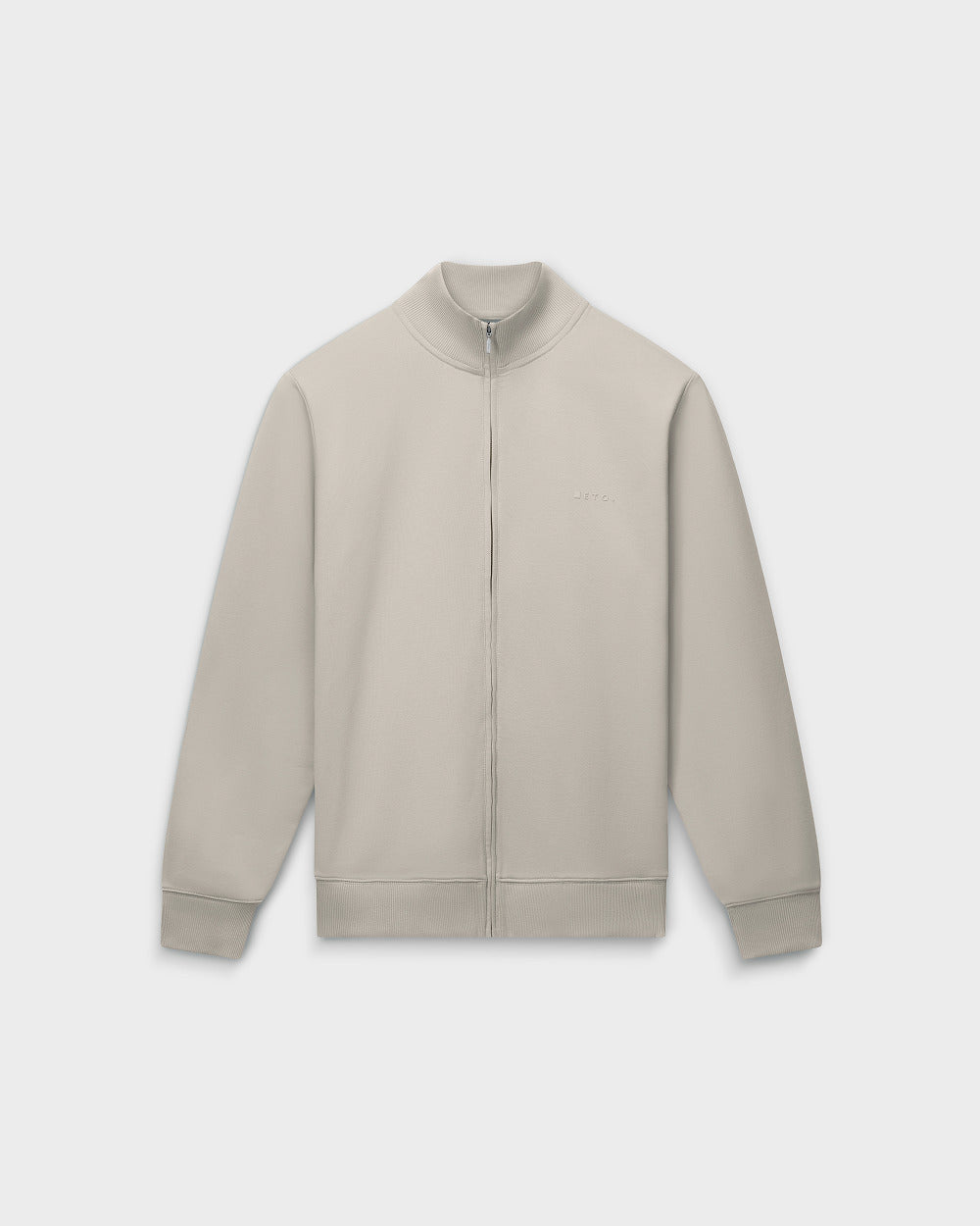 ZS 03 Marked Sand – full zip sweatshirt in beige stretch cotton