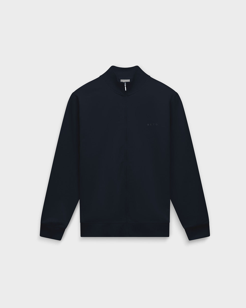 ZS 03 Marked Blueberry – full zip sweatshirt in blue stretch cotton