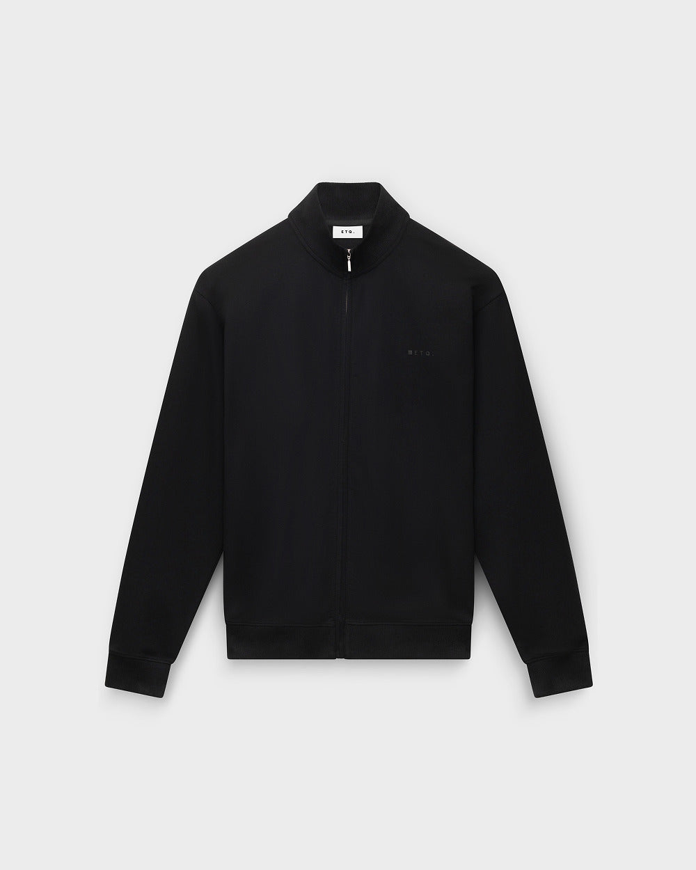 ZS 03 Marked Black – full zip sweatshirt in black stretch cotton