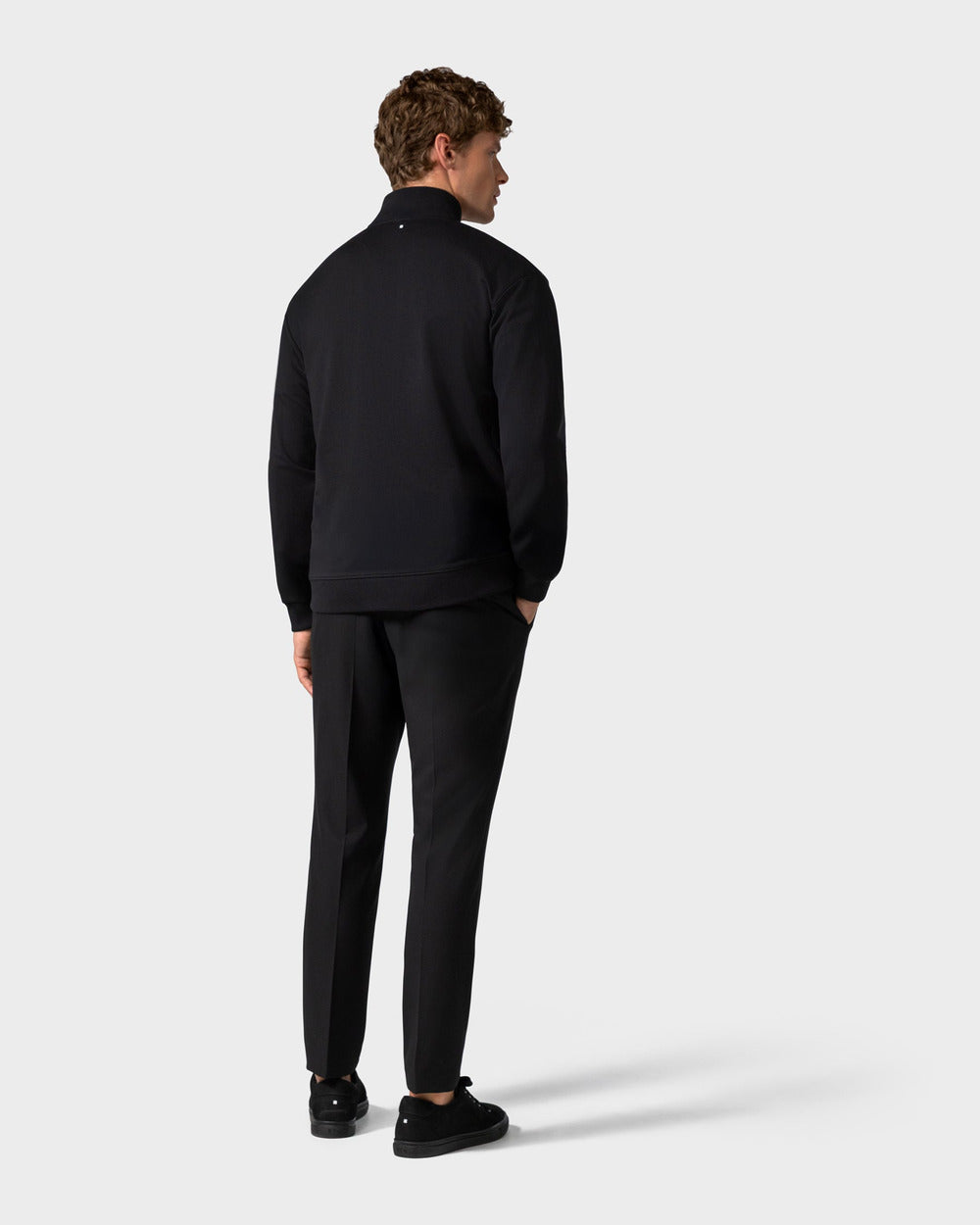 ZS 03 Marked Black – full zip sweatshirt in black stretch cotton, photo 18