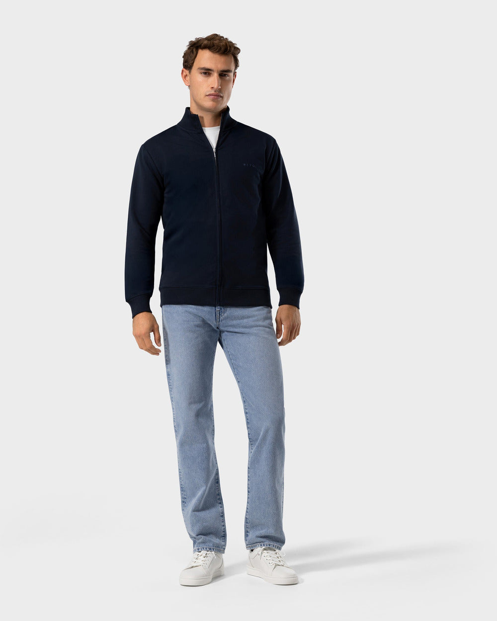 ZS 03 Marked Blueberry – full zip sweatshirt in blue stretch cotton, photo 8